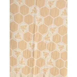 Gold Bumblebee Honeycomb Throw Blanket 50x70 Cotton Made in Portugal NEW